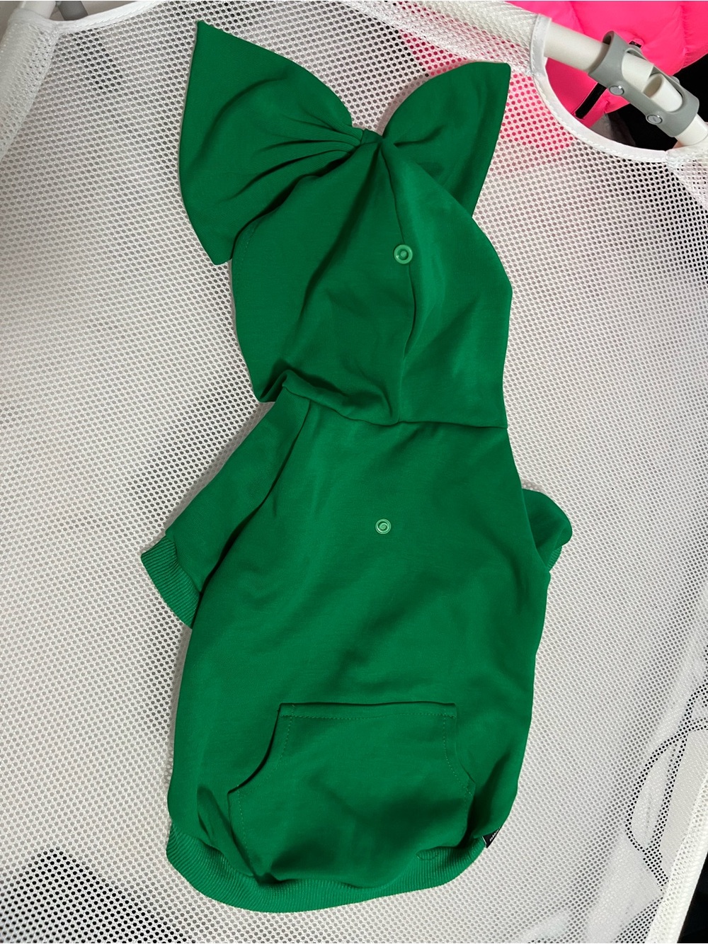 NWOT Green Bow-Accented Hoodie for Pet